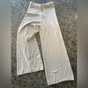 Seafolly Australia Boucle 100% cotton wide leg knit pants in Sand SZ M